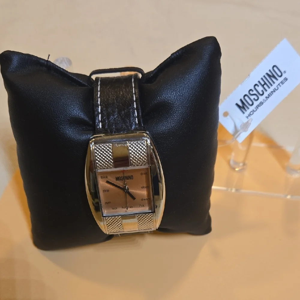 Moschino Black and Silver Wake Me Up watch